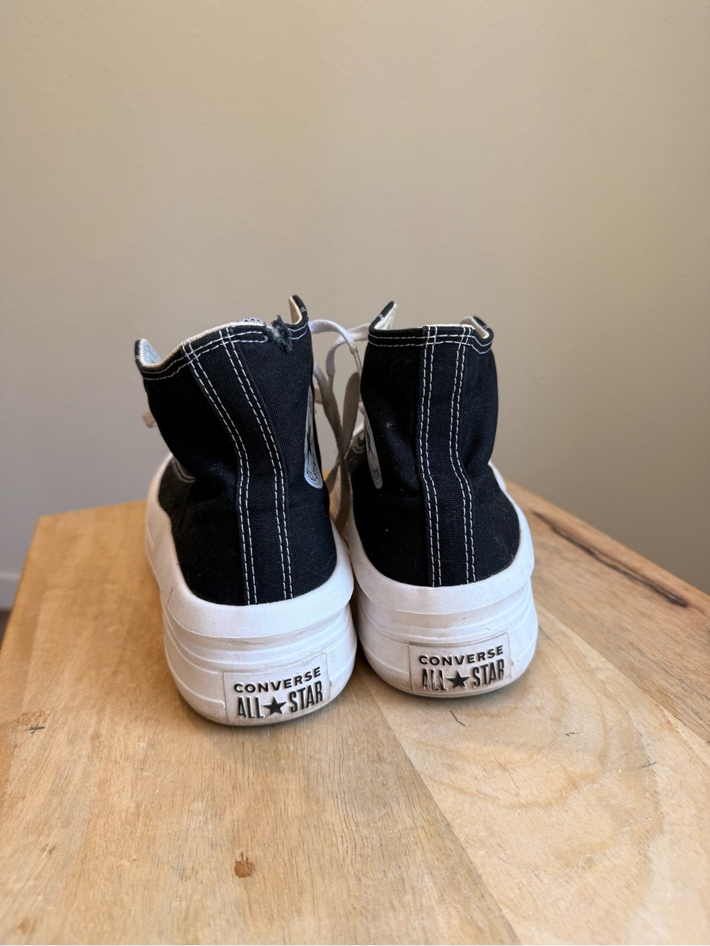 Converse chuck taylor all star move canvas platform high top black white w10.5 - Picture 5 of 9